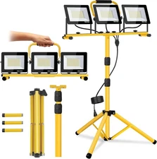 21000 Lumen LED Work Light with Stand -3 Head Portable Work Light 6500 Kelvin...