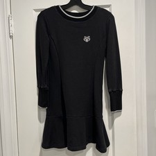 Kenzo Paris Black Tiger Crest Fit and FlareDress, Medium. Made in Portugal