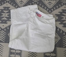Vintage 90s Y2K UFO Cotton Capri Balloon Baggy Pants White Parachute Pants Rave