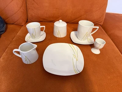 Creatable Set Geschirr weiß grün Tassen Teller Eierbecher 98 tlg - Bild 1 von 4