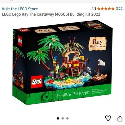 LEGO Ray The Castaway 40566, 239 Pieces, Ages 18+, Complete Set, Box