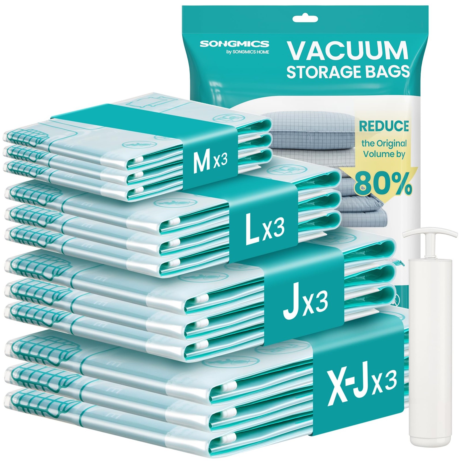 SONGMICS Vacuum Storage Bags Vacuum Seal Suction Bags for Clothes Bedding Travel