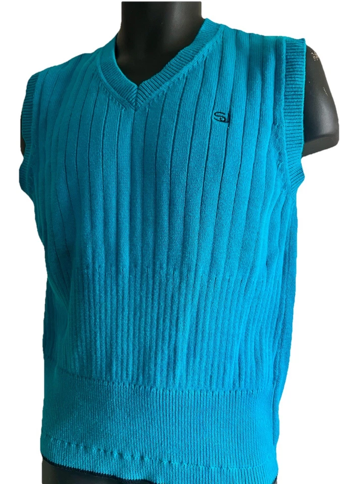 Sean John Suéter Chaleco Adolescente Juvenil Grande 14 16 Verde azulado Negocios Informal Niño Ropa Foto 2 de 4