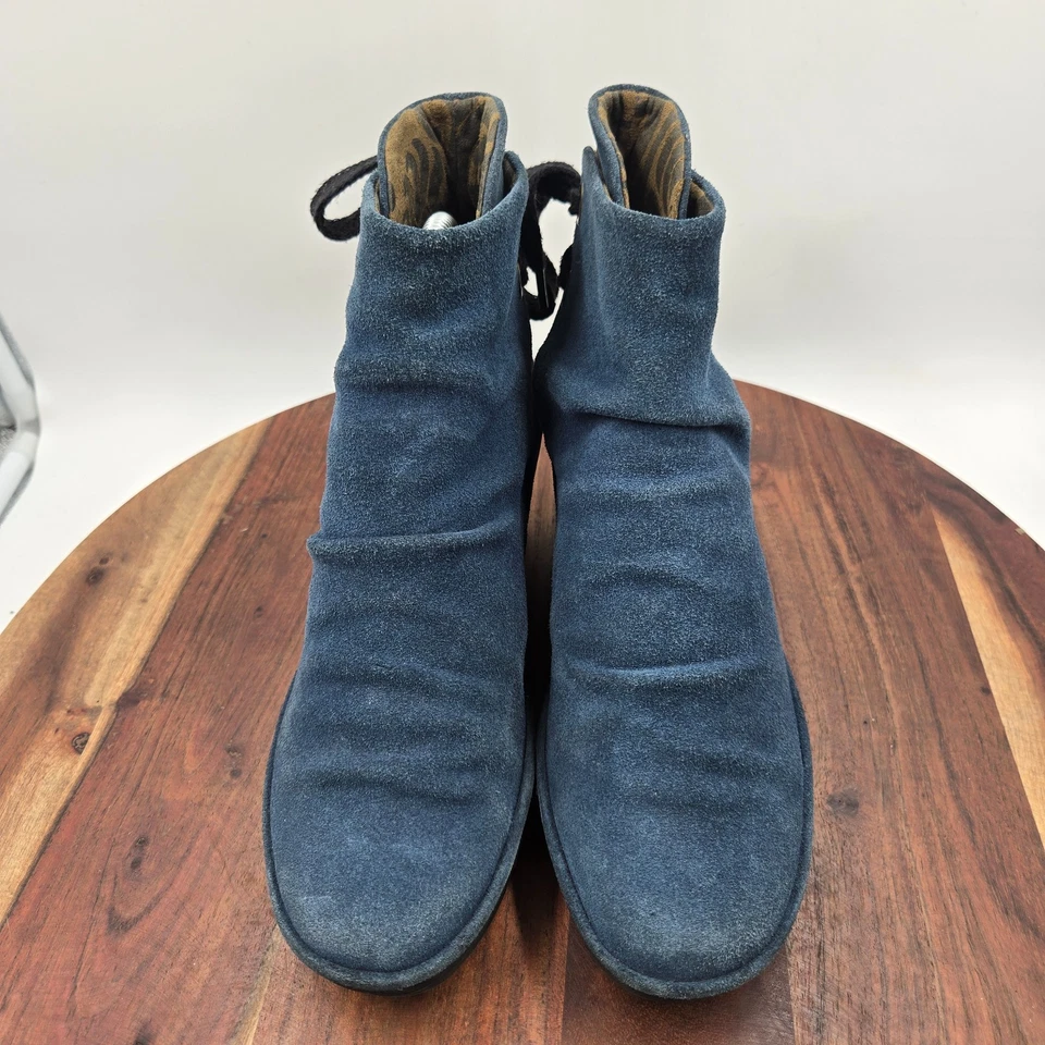 Botas Fly London Yama para mujer 38/7,5 azul gamuza plataforma tacos cuña botines Foto 3 de 4