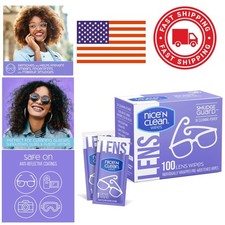 Non Streaking Lens Wipes 100 Count Citrus Scent Ammonia Free for Delicate Lenses