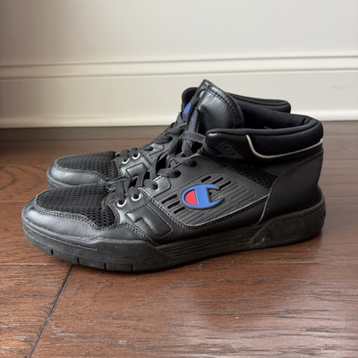 #ad Champion 3 On 3 Sneakers Mens Size 11 M Black Hi Top Lace Up Logo $24.99