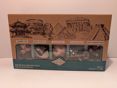 True Genius Ancient Treasures Wood And Metal Brain Teaser Puzzles Artifacts