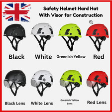 Blak/White Safety Helmet Hard Hat w/ Visor for Construction ABS ANSI