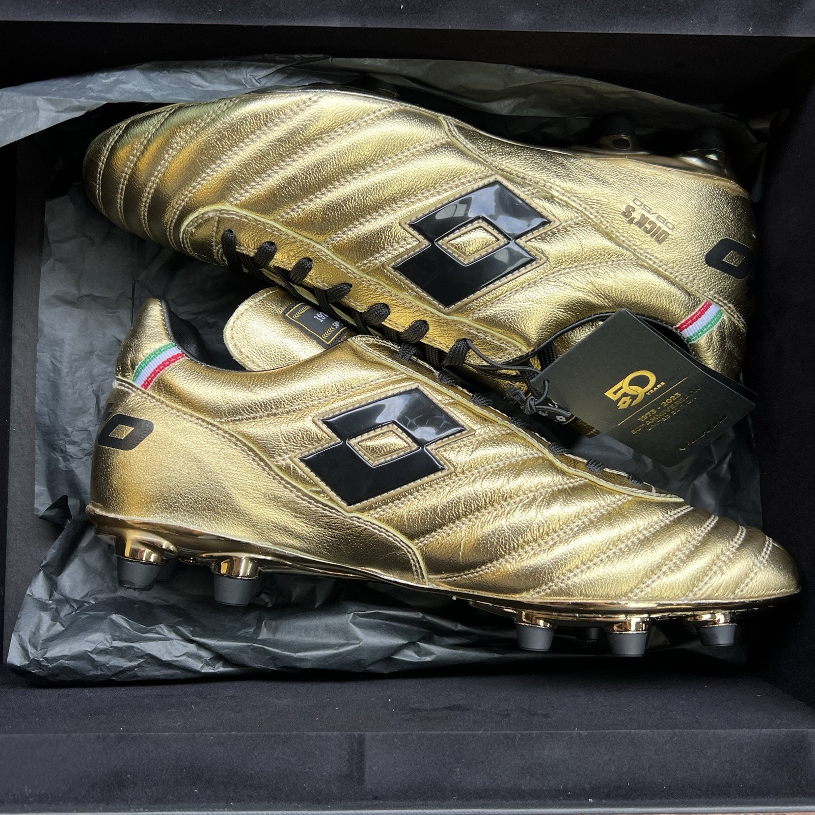 Lotto Stadio OG Oro Tacchetti 50° Anniversario Taglia: 8 5 US