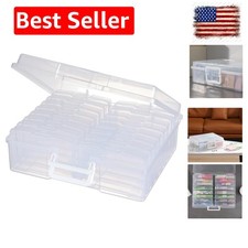 Photo Storage Box and 16 Inner 4" x 6" Photo Storage Containers  1Pack Clear...