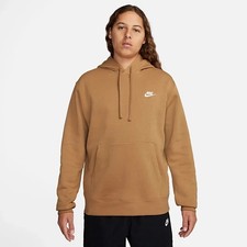 Nike Mens Club Pullover Hoodie - White/Flax Size M MSRP 65