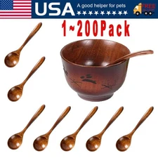 Wood Spoon Bamboo Kitchen Utensil Cooking Utensil Tool Soup Teaspoon Catering