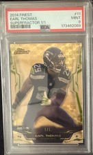 Marketplace image: 2014 Topps Finest Earl Thomas Superfractor 1/1 PSA 9 Seattle Seahawks