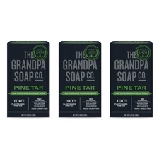 Pine Tar Bar Soap 3-Pack | 4.25 Oz Each | Cleanser Deodorizer Moisturizer