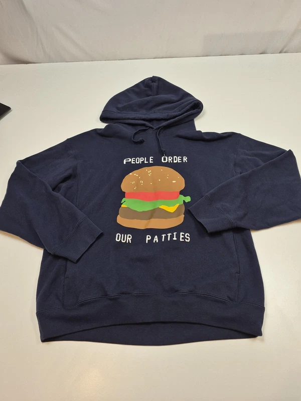 Uniqlo Hoodie Mens Large Blue SpongeBob Cactus Plant Flea Market Krabby Patty