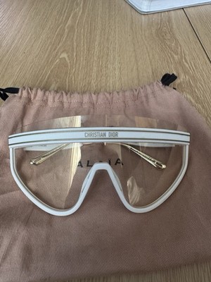 Christian Dior Women's Shield Sunglasses White Frame Clear Lens | eBay
