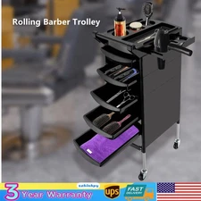 Rolling Barber Beauty Salon Cabinet 5-Drawer Trolley Stylist Station Equipment
