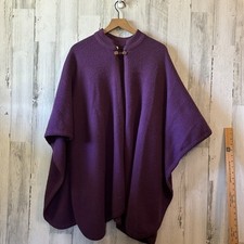 VTG Pancho Shawl Tejidos Rosita Ecuador Cape, One Size Throw Over Poncho Purple