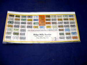 Vintage License Plate Blotter - 1950 - Ridge Mill Service Shows all 49 States