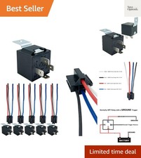4-pin 40/30AMP 12V DC Relay Kit, SPST Automotive Relay, Pack of 6