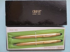 Vintage Cross 12 kt Rolled Gold Drehkugelschreiber und Bleistift Set 6601 OVP