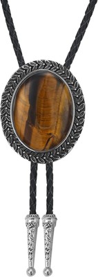 Bolo Tie for Men Women Cowboy Turquoise Celtic Natural 2# Tiger Eye Stone 