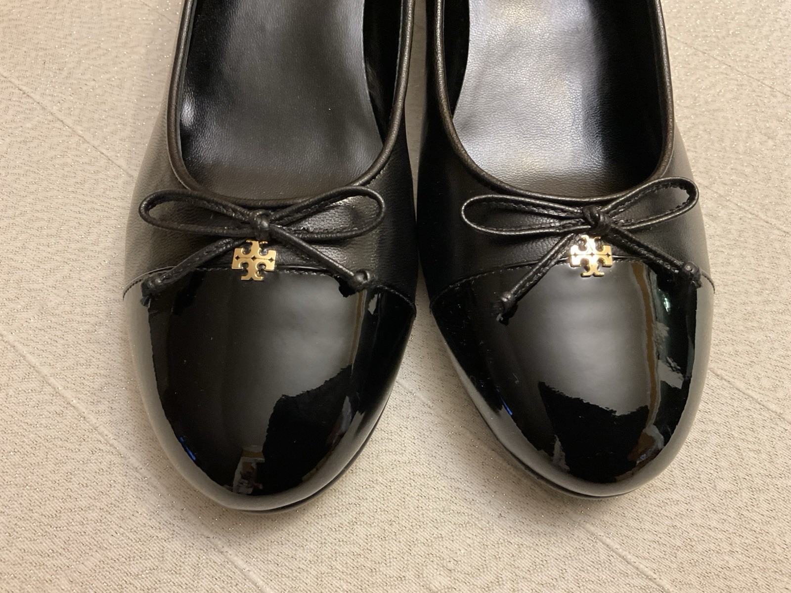 Tory Burch Cap Toe Ballet Pump In Black Leather 7.5 M $325 thumbnail 9