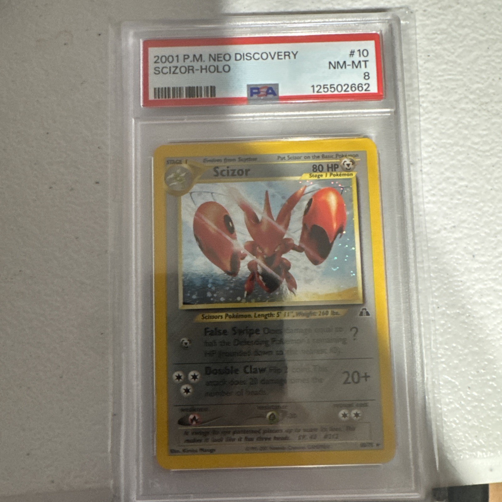 Scizor Pokemon Neo Discovery Holo #10 PSA 8