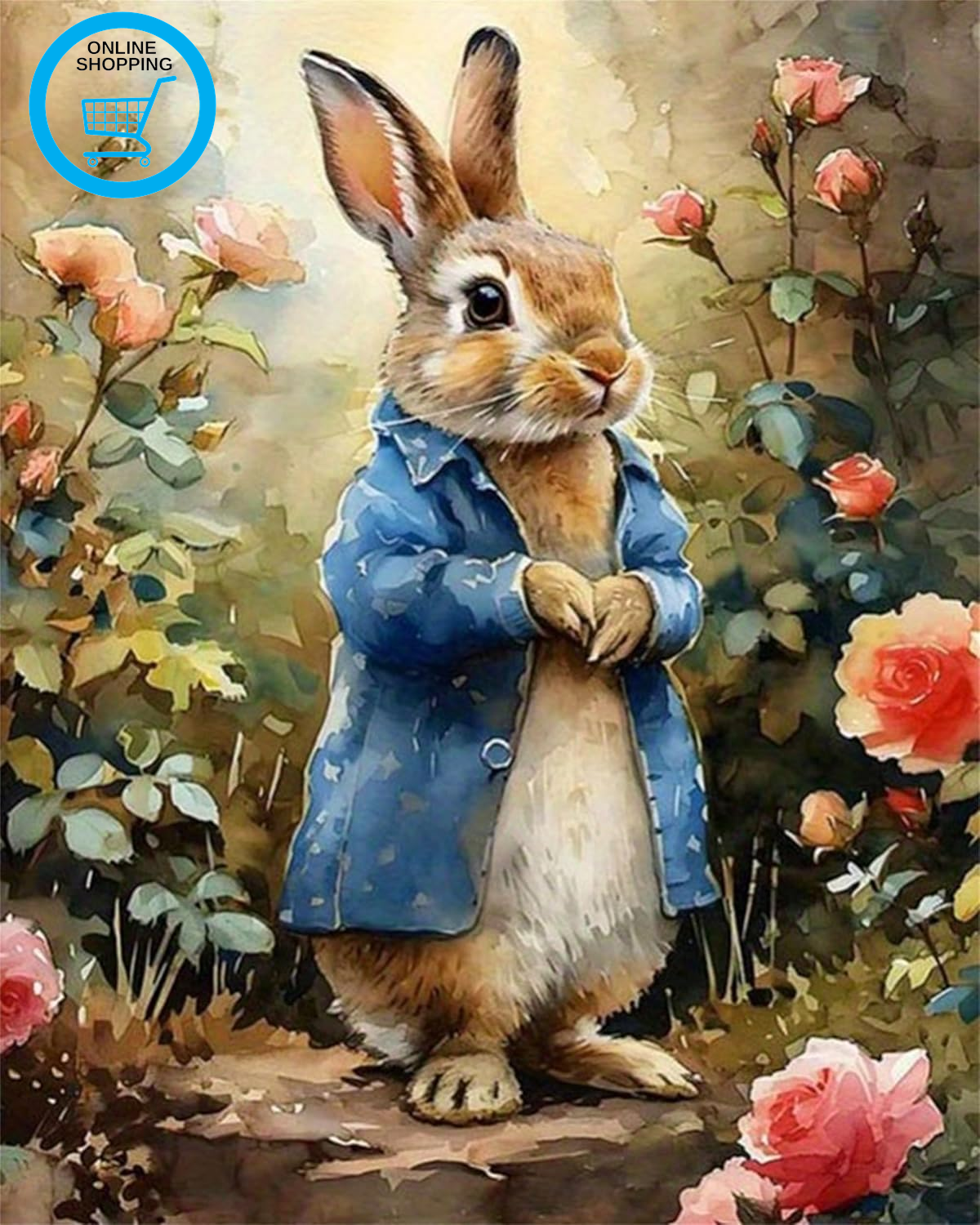 Rabbit Paint by Numbers for Adults,Animal Painting by Number Kits Canvas,Easy Ch