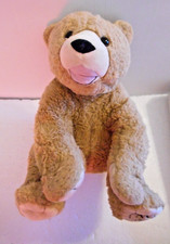 FAO Schwarz Tan Teddy Bear Sitting Plush 13" tall