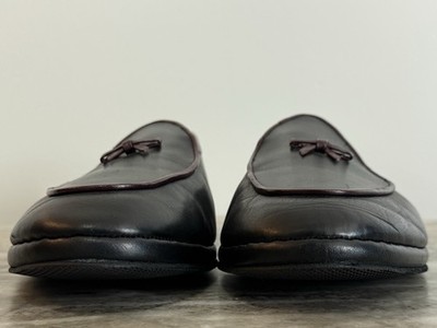BELGIAN SHOES MR CASUAL LOAFER BLACK LEATHER SLIPPERS 12  $850 BOW TIE BELGIAN SHOES MR CASUAL LOAFER BLACK LEATHER W BROWN  main image 3