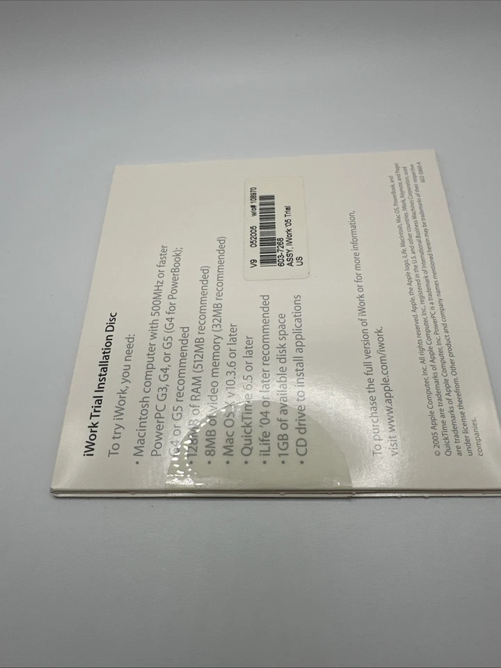 Apple iWork '05 Trial Version CD-ROM Package 603-7268-C - Image 4 of 4