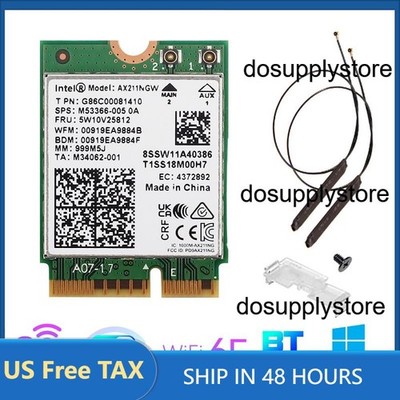 Intel Wi-Fi 6E AX211NGW M.2 2230 CNVio2 Key E 802.11ax WiFi Card WiFi Antenna PC