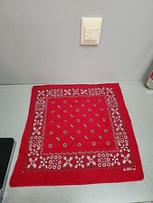 Red/Black/White Floral Pattern Bandana RN 13960 Fast Color All Cotton