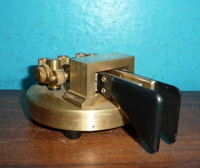 Round All Brass Iambic Telegraph Key LC