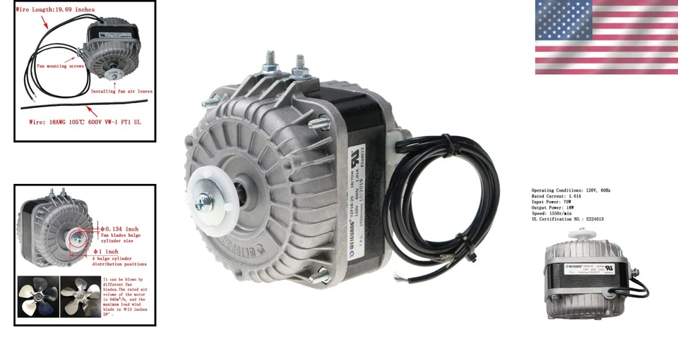 Versatile 120V Electric Fan Shaded Pole Motor - Long Life & High Performance - Image 2 of 4