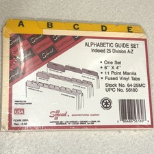 Smead A - Z Alphabetic Guide Set Indexed Cards 6” X 4” Made in USA New Sealed