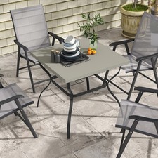 Image of Square Garden Dining Table w/ Umbrella Hole, Dining Table for 4, Refurbished