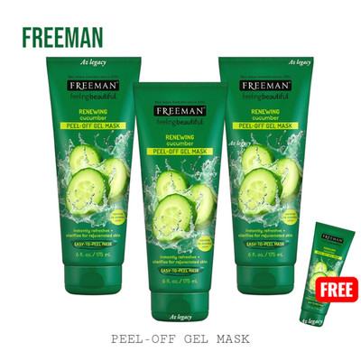 3FREE 1 Freeman Cucumber Peel-Off Gel Mask Refreshing Clarifying Skin Care 175ml
