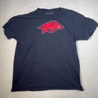 Black Arkansas Razorbacks Big Logo T Shirt Men's X-Large The Victory Cotton