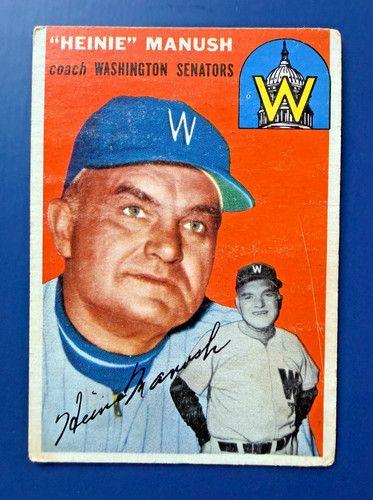 Heinie Manush #187 1954 Topps card