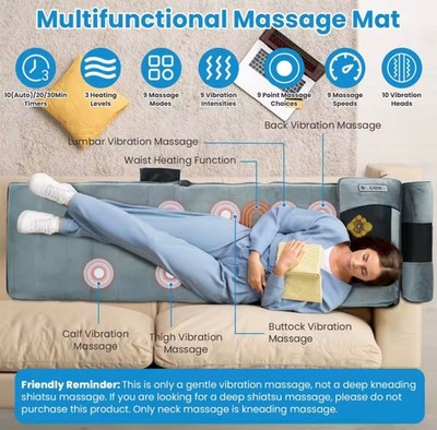homedics full body heated vibration massage mat Full Body Heated Vibration Massage Mat
