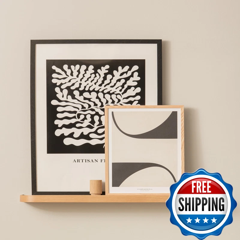 Kazai. 31.5 Inches Wall Shelf Toke Picture Ledge In Real Wood Veneer Floating