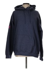 Port Company Women Blue Pullover Hoodie L
