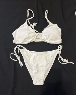 Bikini, String, White, Lg, New