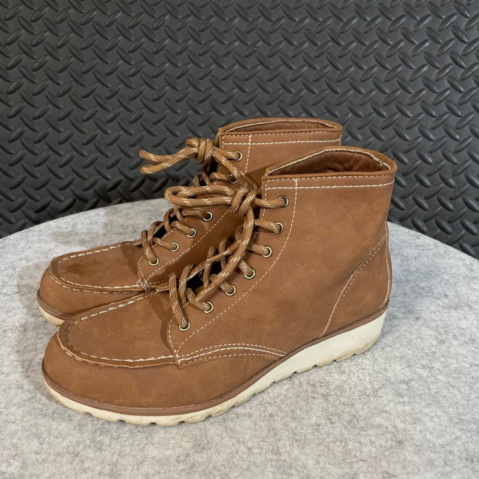 Женские сапоги St. John's Bay коричневые на шнуровке размер 6 комфорт пена с эффектом памяти - Изображение 3 из 4