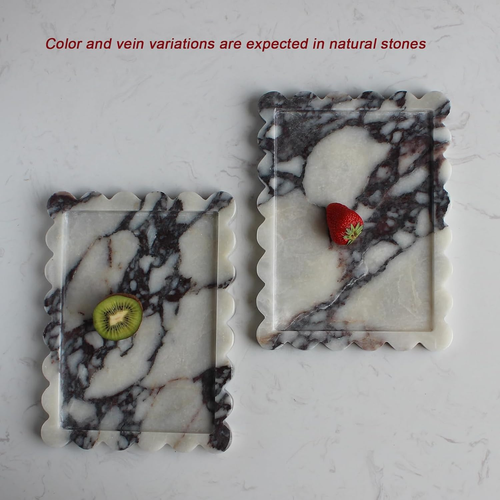 Calacutta Purple Marble Vanity Tray 10.8"x8" - Elegant Home Decor Accent - Foto 3 di 8