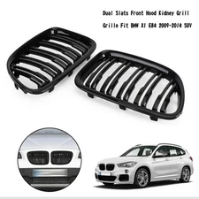 🚀Gloss Black Dual Slats Front Hood Kidney Grill Grille For BMW X1 E84 09-14 SUV