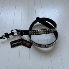 Y2K Goth Hot Topic 2 row Studded Black Belt Pyramid Stu