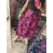 Sag Harbor Women  s Maxi Skirt Large Floral Colorful Stretchy Peasant Boho
